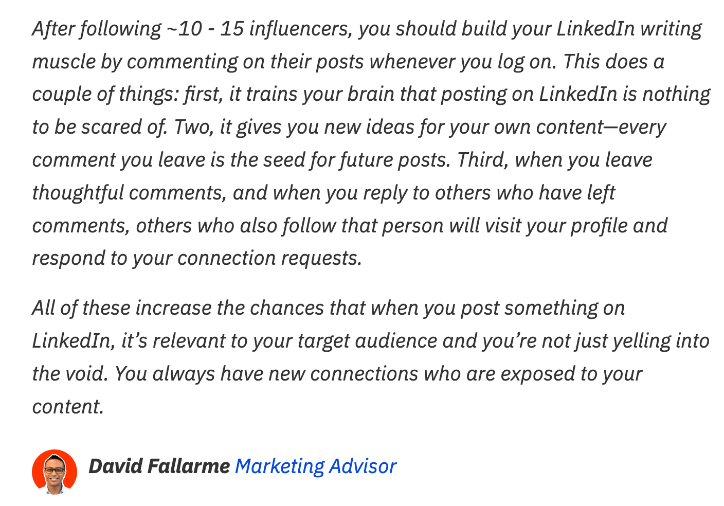 Example of an expert quote in one of SQ's blog posts
