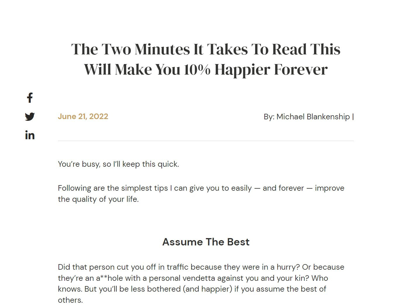 The Tonic's guide to being 10% happier forever
