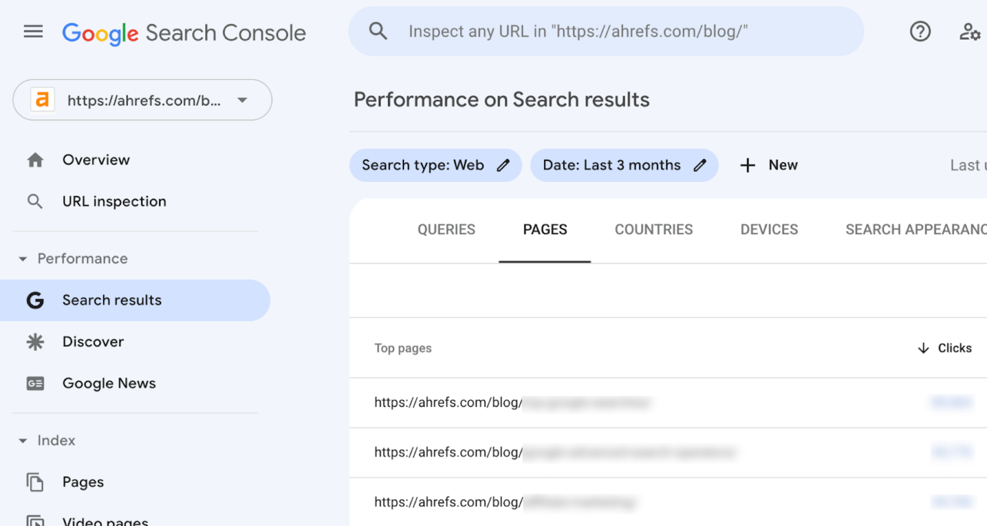 Cara menemukan halaman teratas di Google Search Console