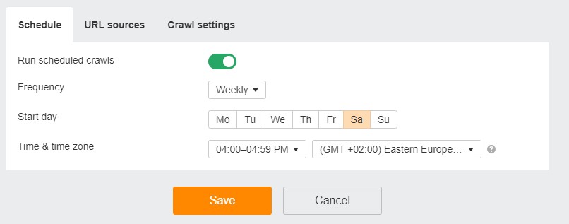 Customize crawl schedule in Ahrefs' Site Audit