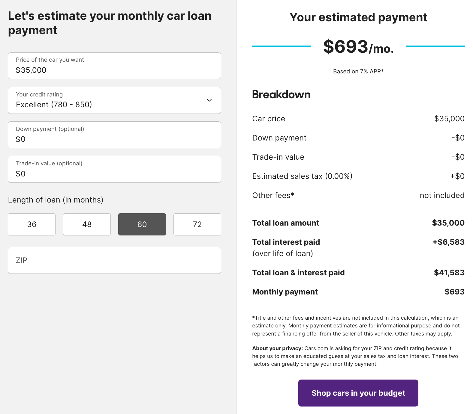 Cars.com’s Auto Loan Calculator