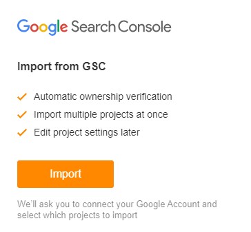 Importing projects from GSC