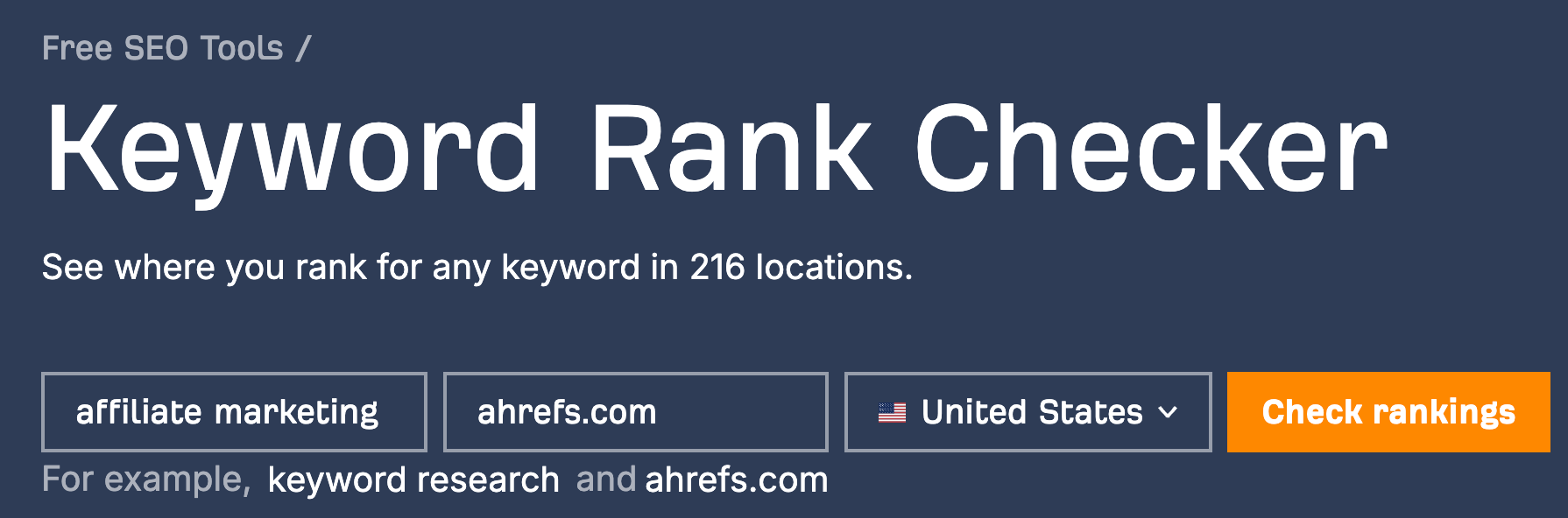 Ahrefs' Keyword Rank Checker