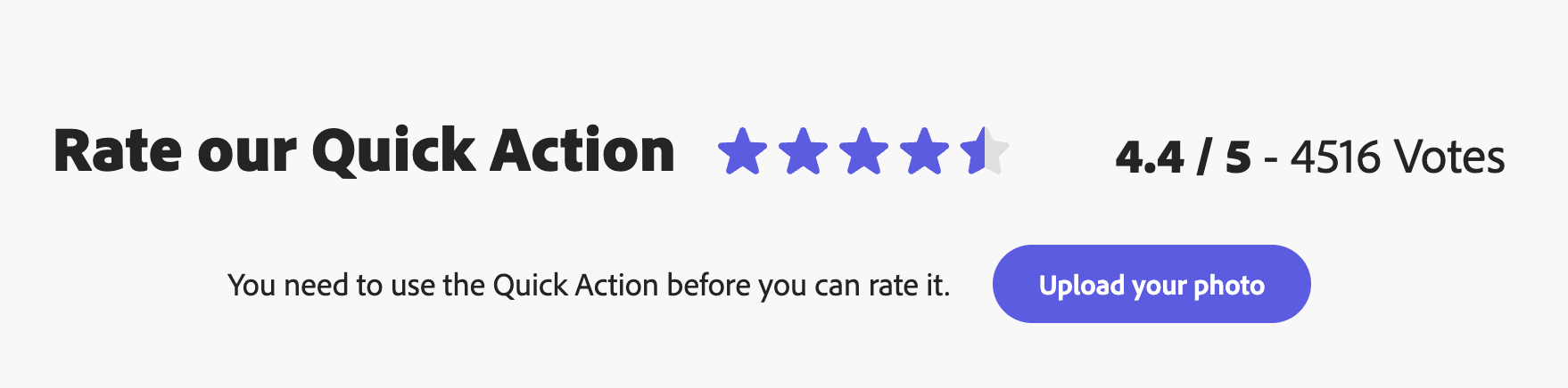 Star rating on Adobe's landing page