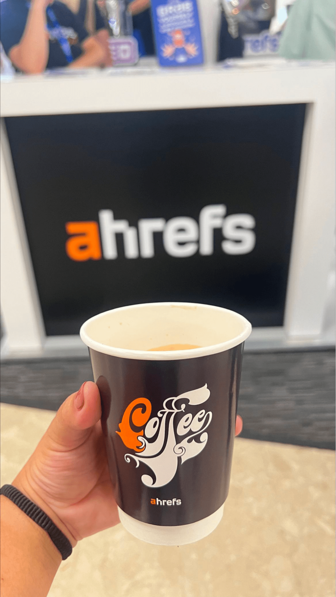 Ahrefs' coffee cup
