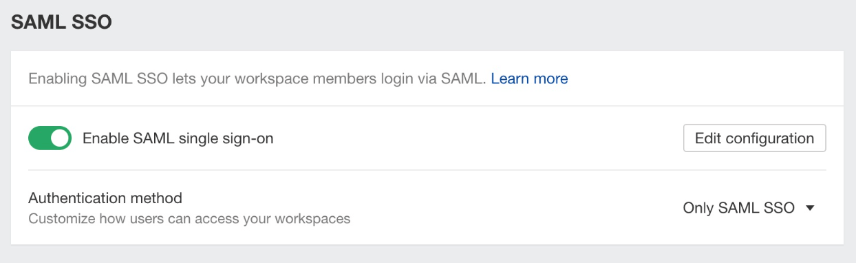 SAML SSO login for Enterprise plans