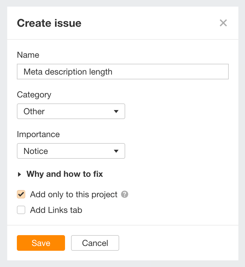 Creating issues in Page Explorer