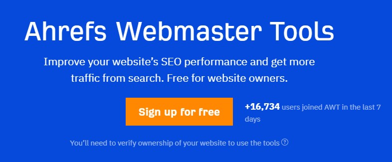 Ahrefs Webmaster Tools