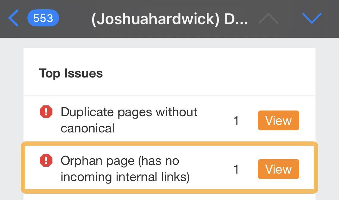 Orphan pages issue via Ahrefs' Site Audit