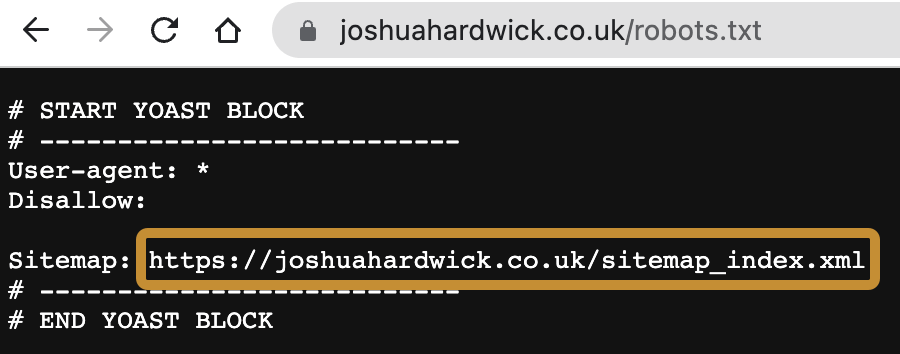 Sitemap URL in robots.txt file