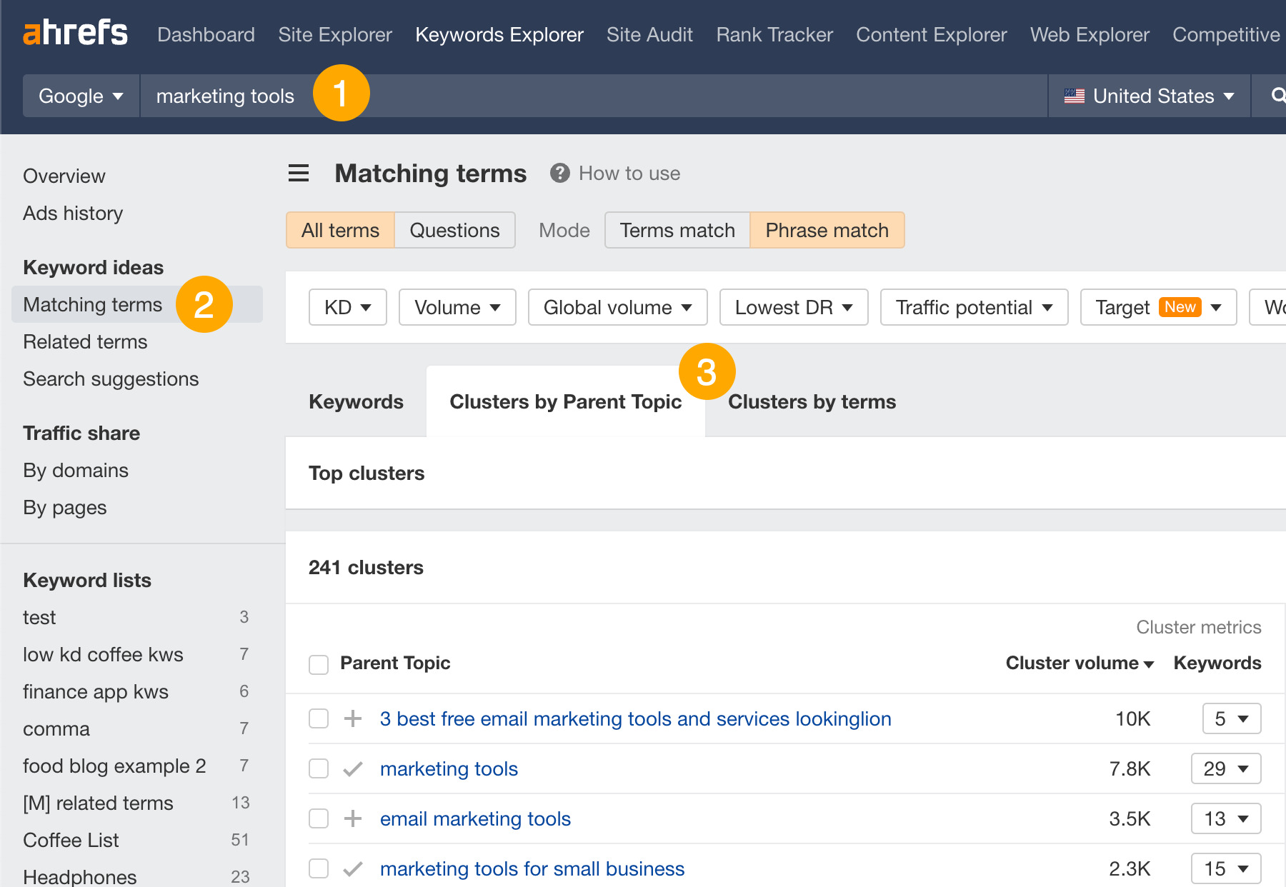 ابحث عن تقييمات المنتجات المتخصصة مع Ahrefs.