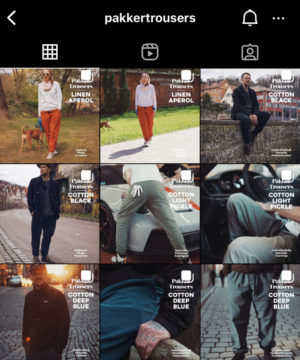 User-generated content example: photos of customers wearing the product.