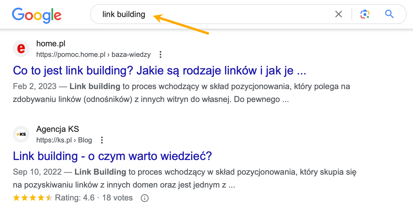 Example of localized SERP.