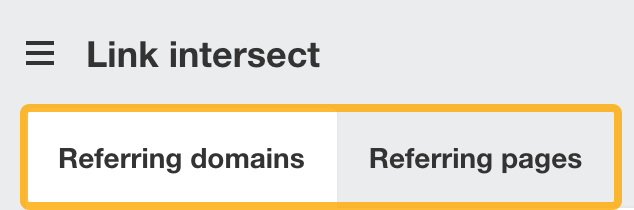 Toggle to see referring domains or referring pages