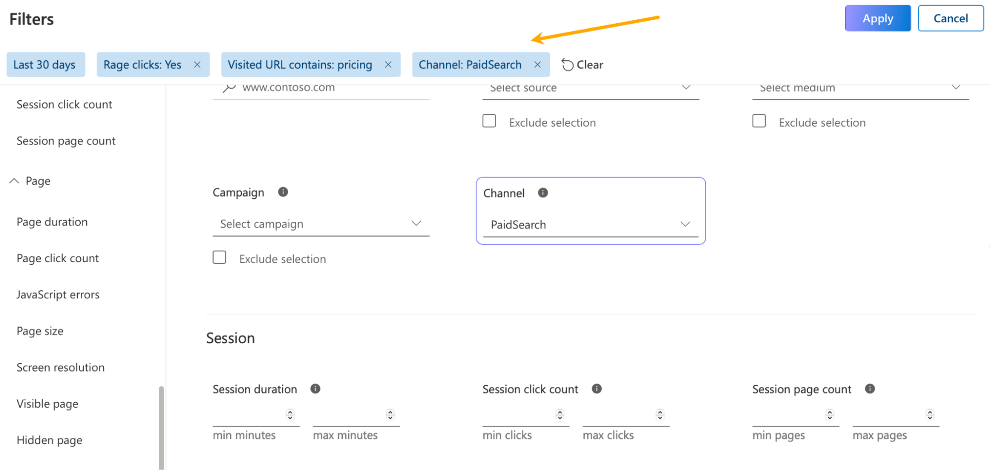 Using segments to display only selected user recordings.