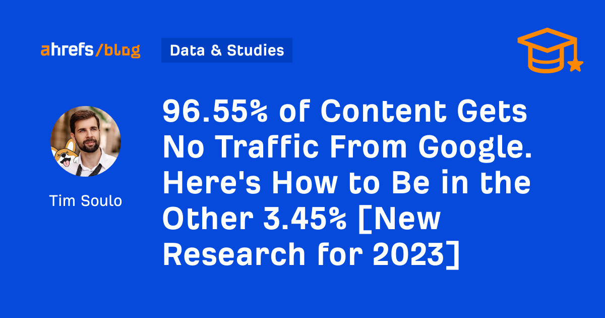 96.55% of Content Gets No Traffic From Google. Here’s How to Be in the Other 3.45% [New Research for 2023]