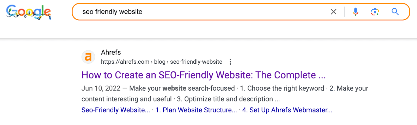 Example of high-ranking SEO content