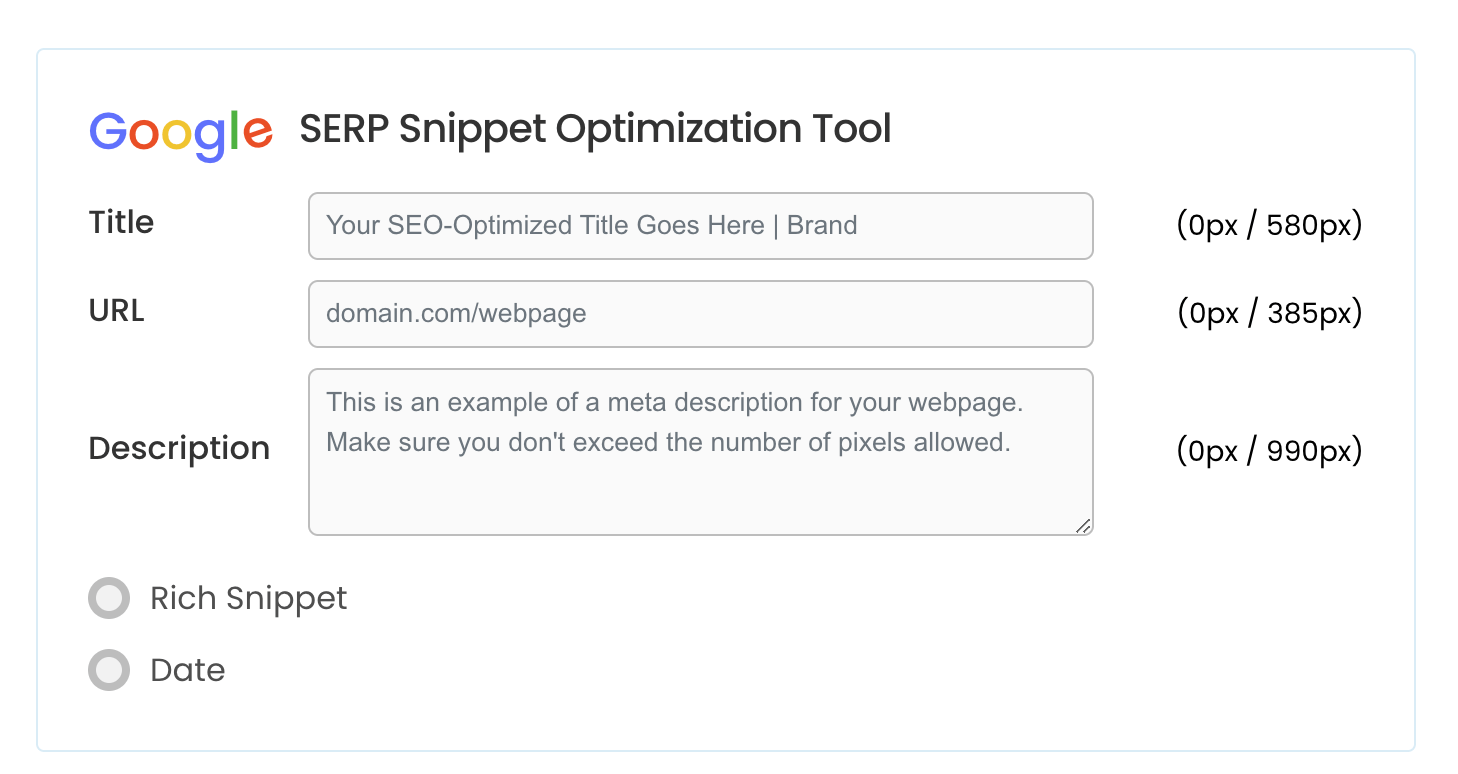 HigherVisibility’s Google SERP Snippet Optimization Tool