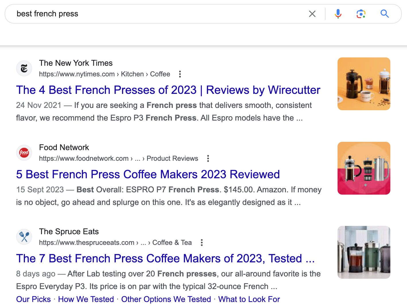 Search results for "best french press"