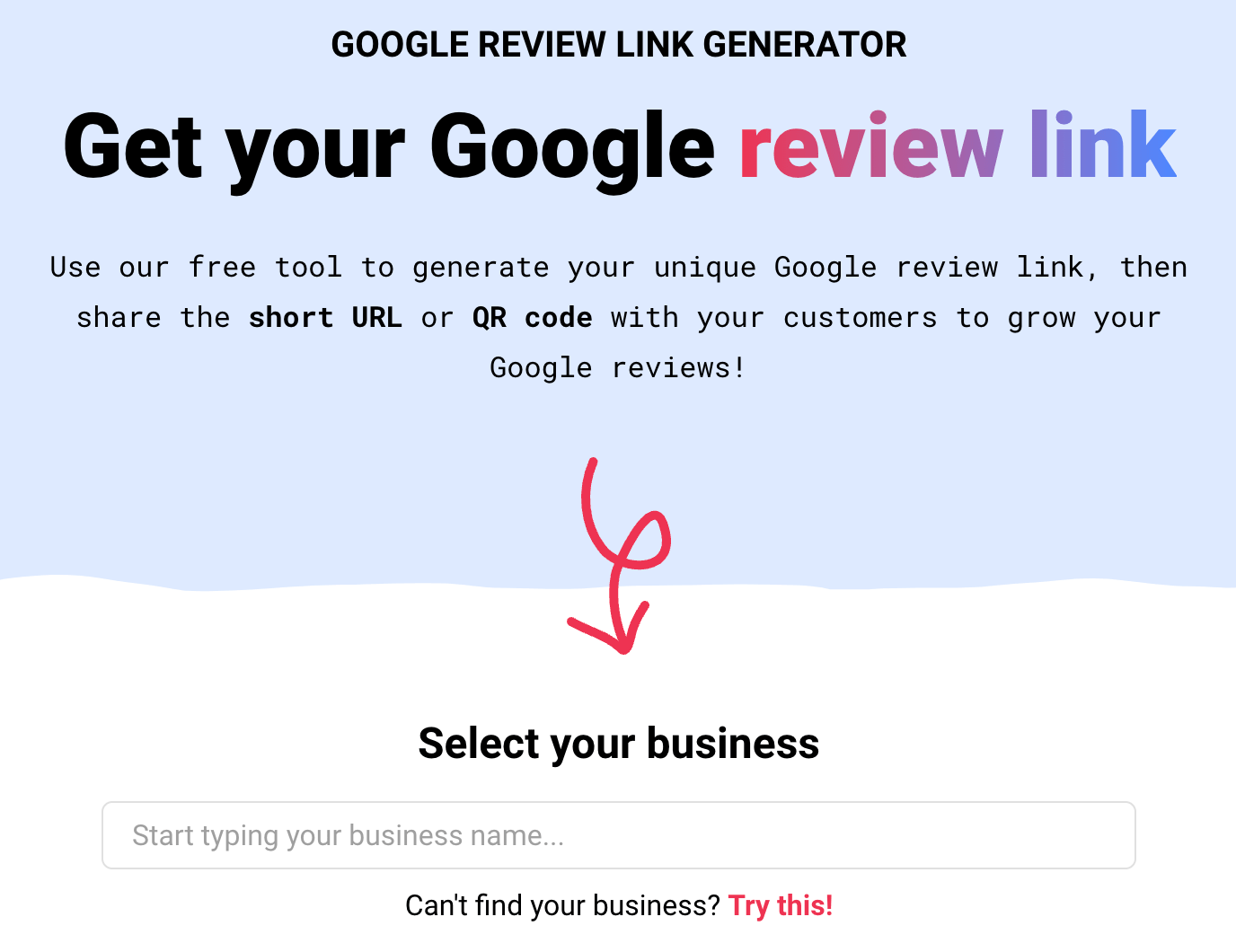 WhiteSpark’s Google Review Link Generator