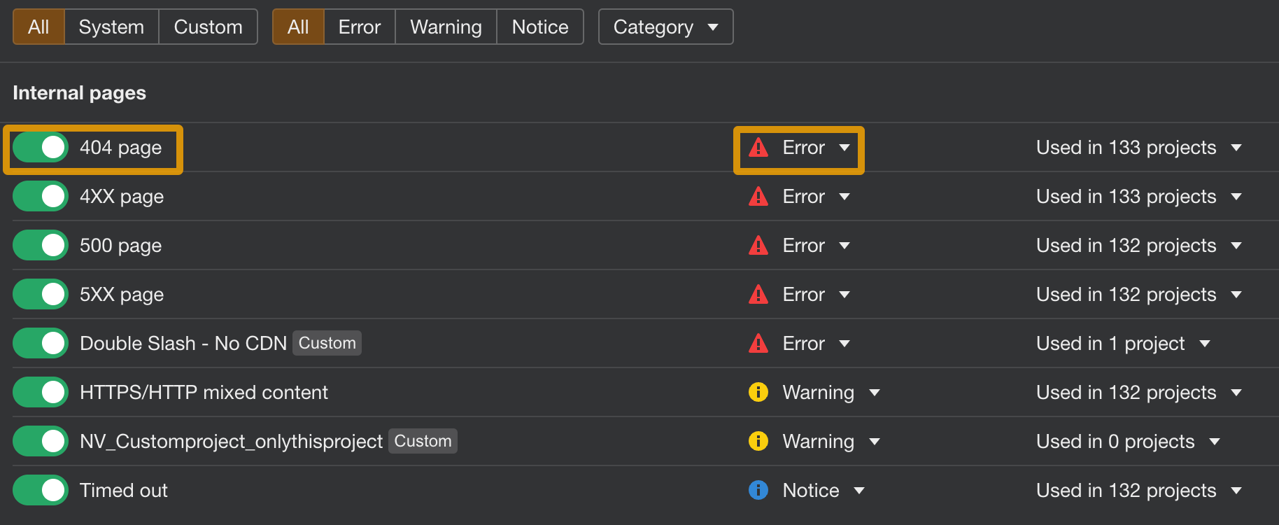 How to customize issues report in Site Audit (2).