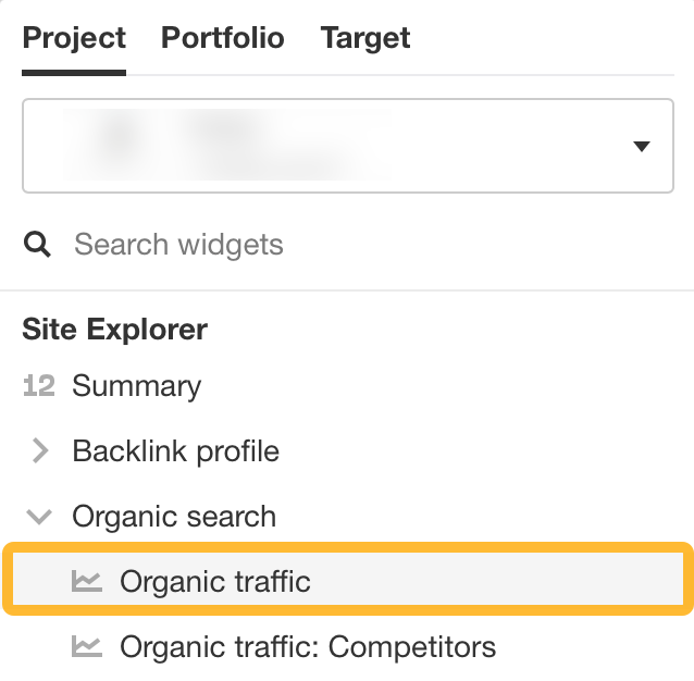 Organic Traffic Widget Report Builder