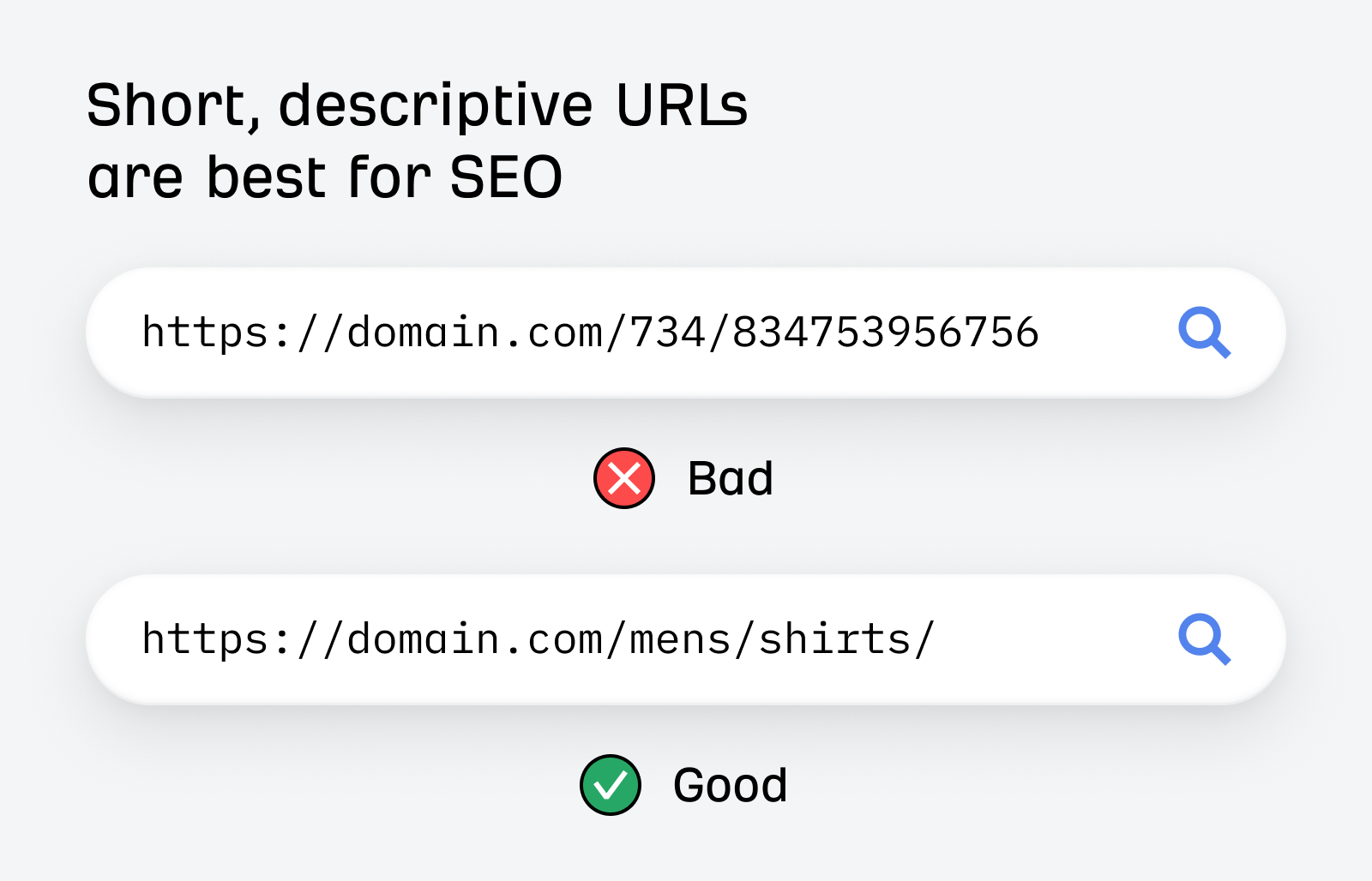 Short, descriptive URLs are best for SEO