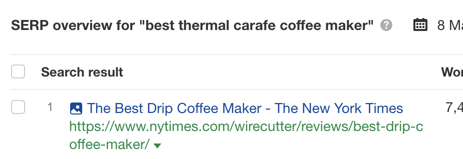 Wirecutter's list of the best drip coffee makers ranking #1 for "best thermal carafe coffee maker"