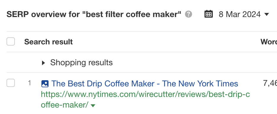 Wirecutter's list of the best drip coffee makers ranking #1 for "best filter coffee maker" 