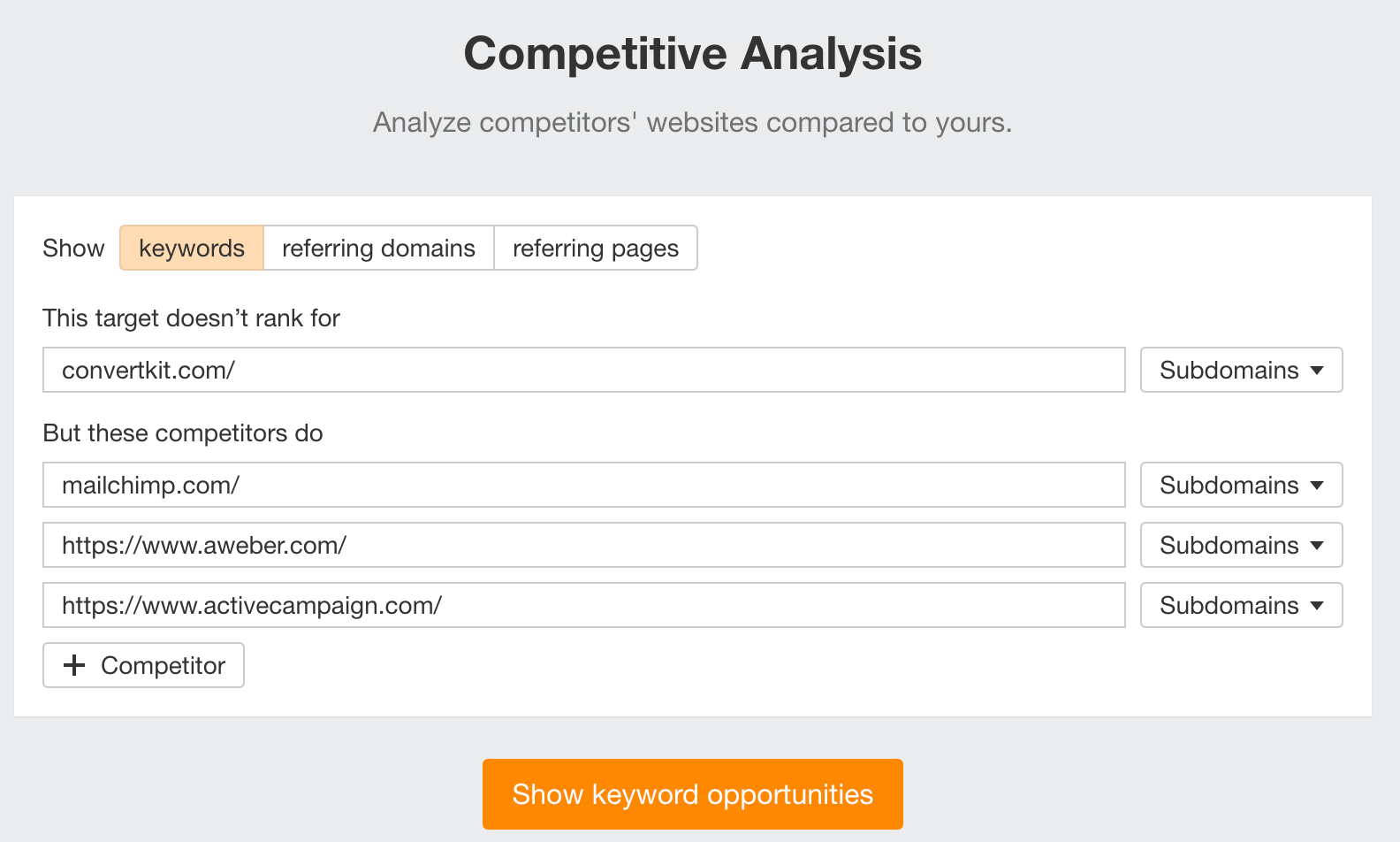 Rapport d'analyse concurrentielle avec plusieurs concurrents