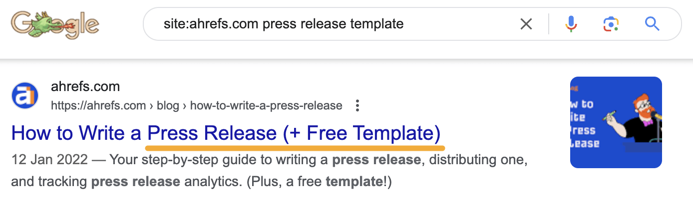 Site search finds that we already have a blog post on press release templates