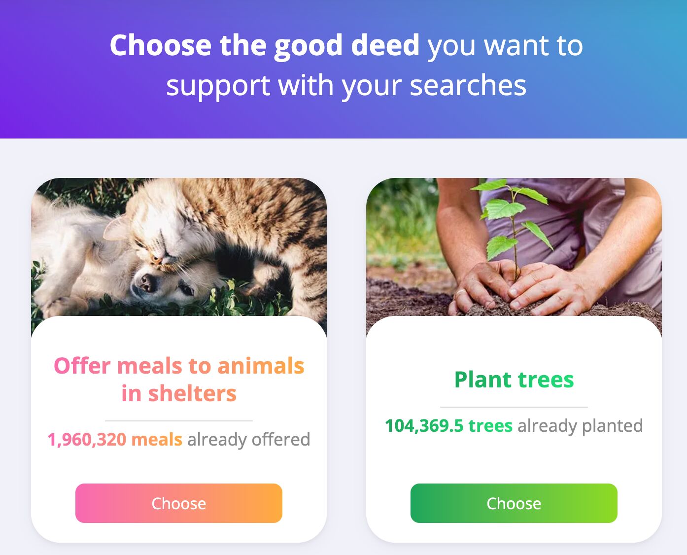 YouCare lets you choose the good deed you want to support