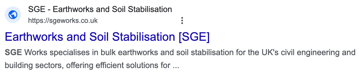 Another search results for SGE