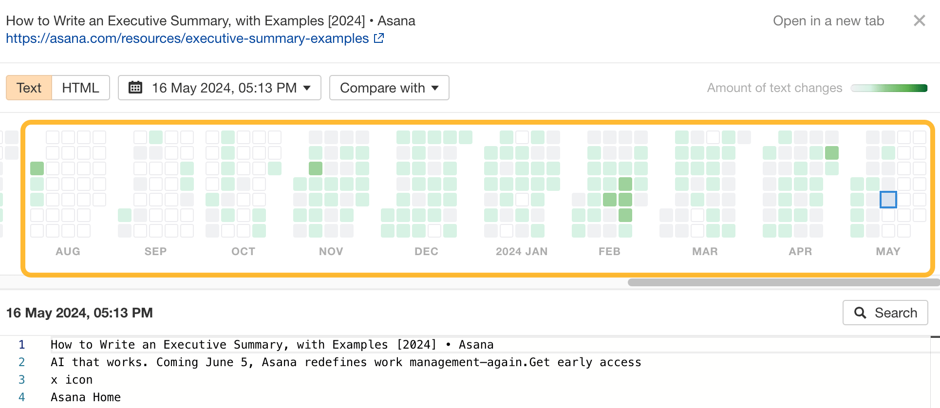 Calendar tool in Ahrefs. 