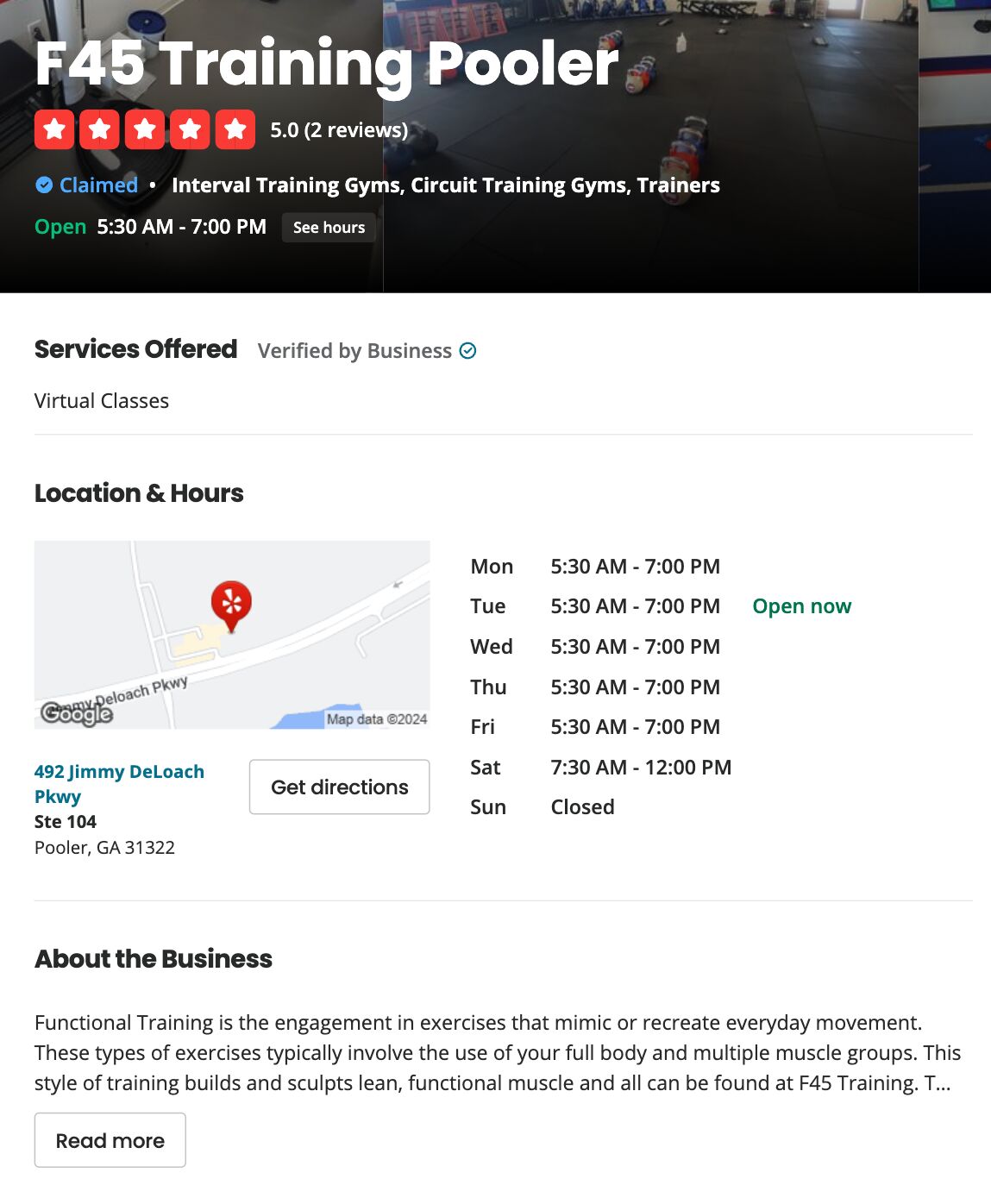 Example of a Yelp directory listing for franchise SEO