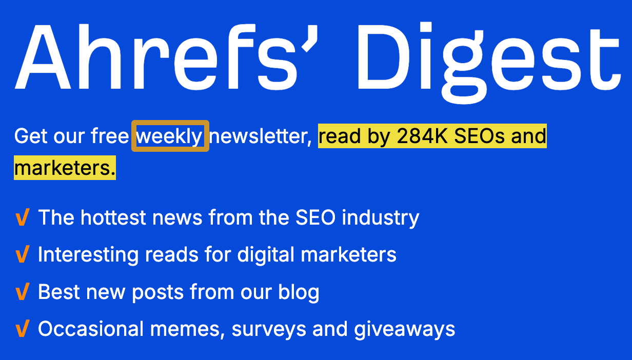 Our free weekly newsletter