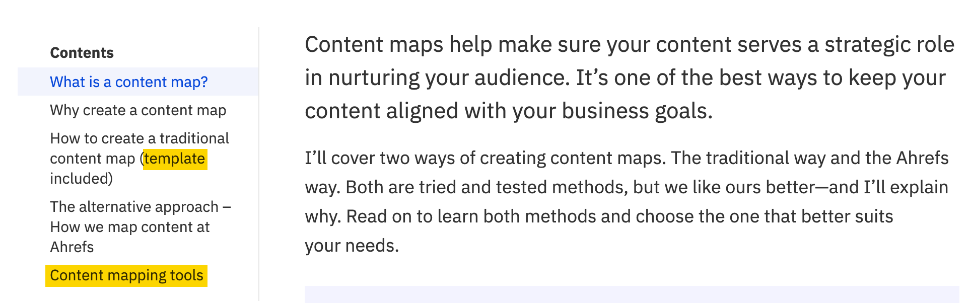 Secondary keywords included in subheadings. 