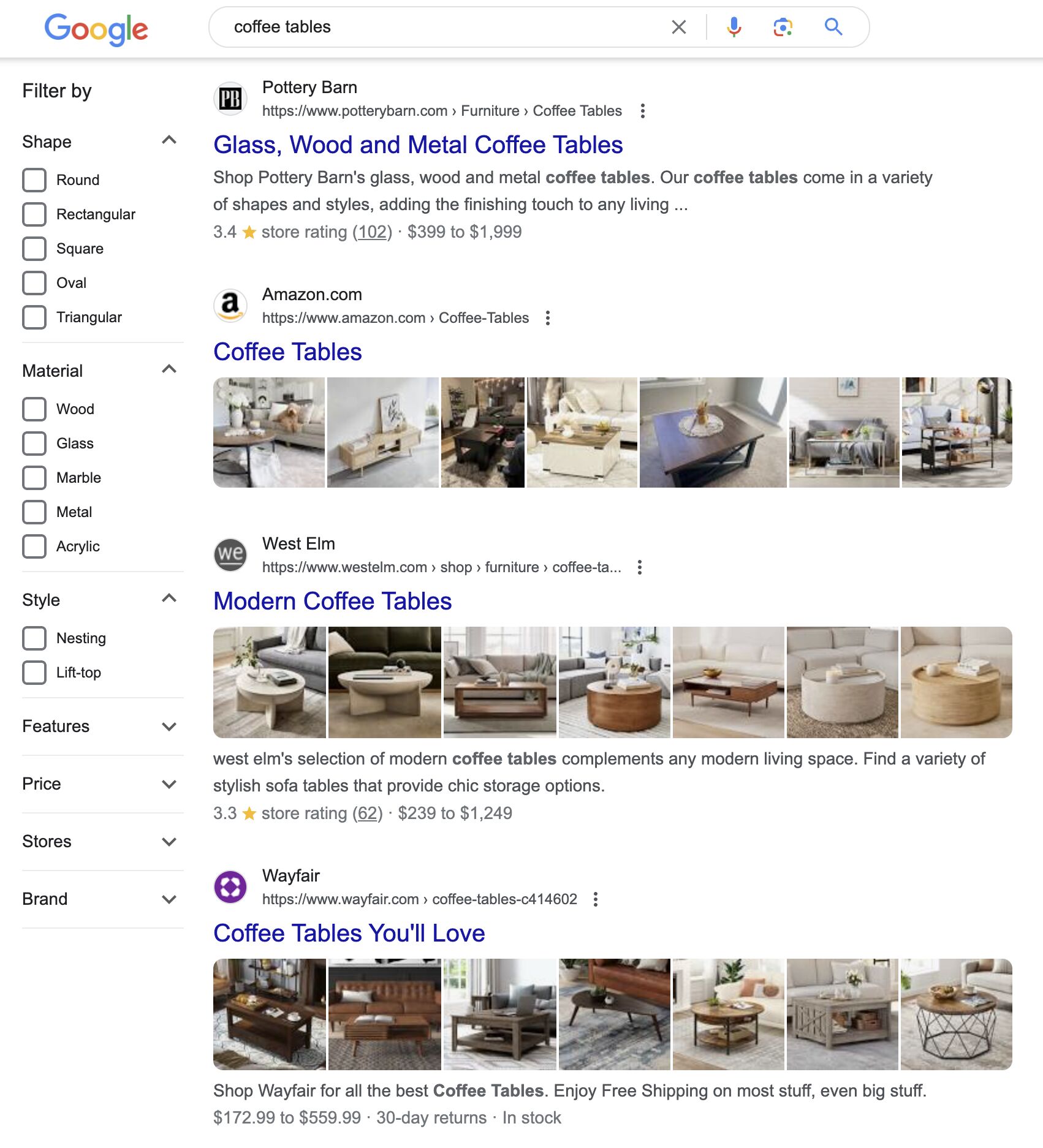 Top results for "coffee tables"