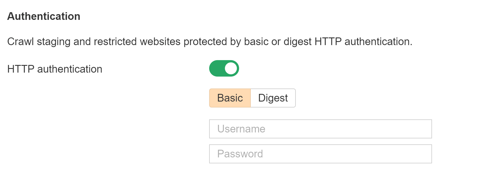 Crawl staging or dev sites with HTTP authentication