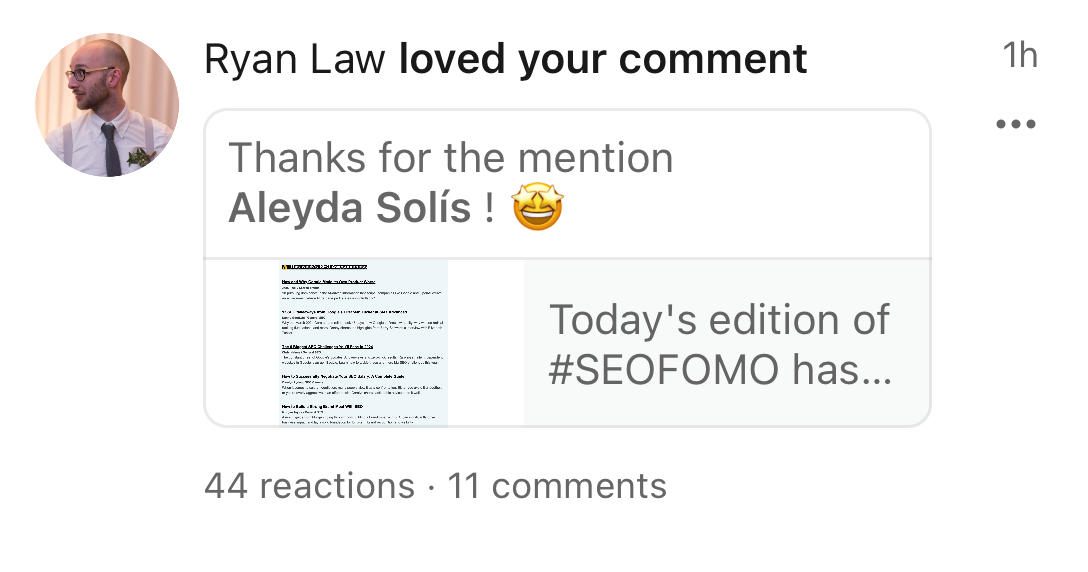 Ryan Law loves Chris Haines' comment, via LinkedIn