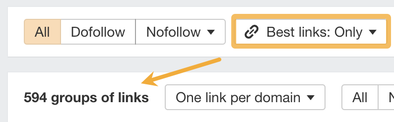 Filtering for the best links only