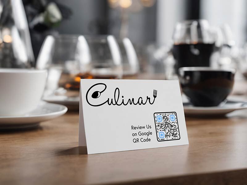 Cards with QR codes are an easy and cheap way to get more reviews