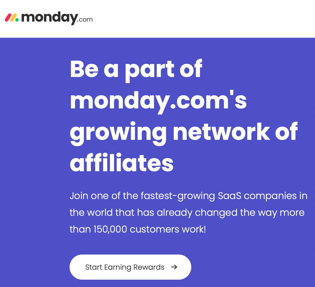 Monday.com Affiliate Page Screenshot