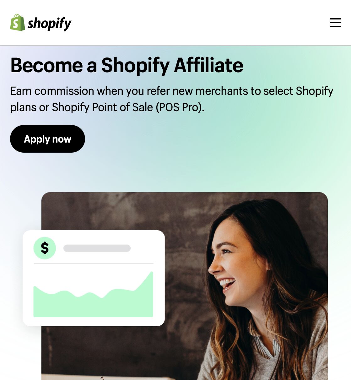 Shopify Affiliate Page Screenshot