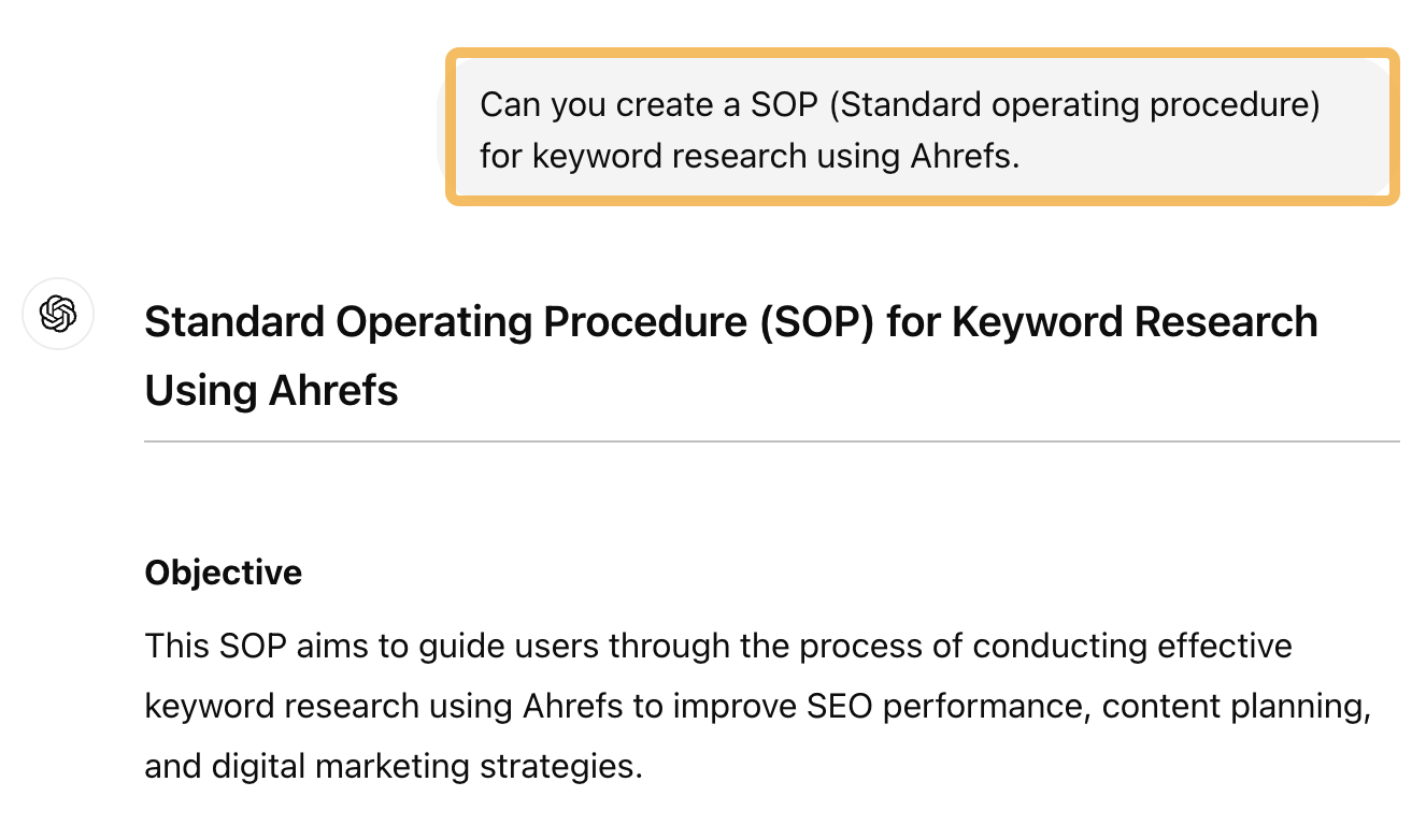 Using ChatGPT To Create Keyword Research SOP