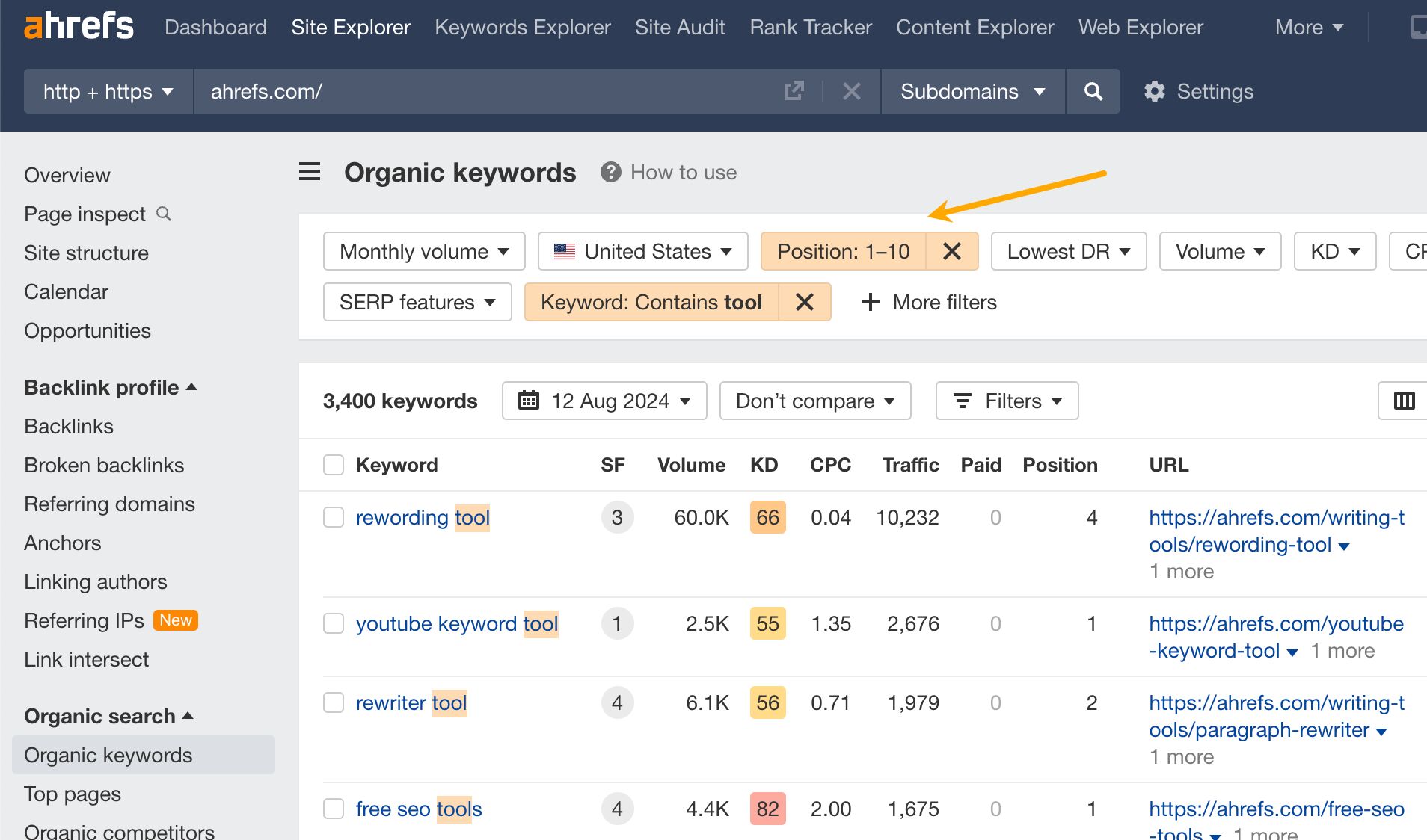 SERP tracking with AWT 