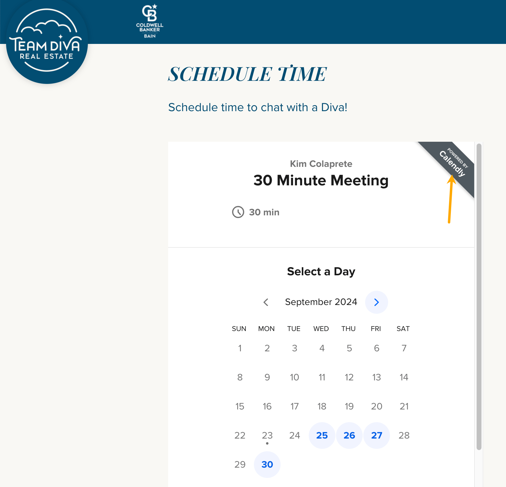 Get Calendly and integrate it with your site.