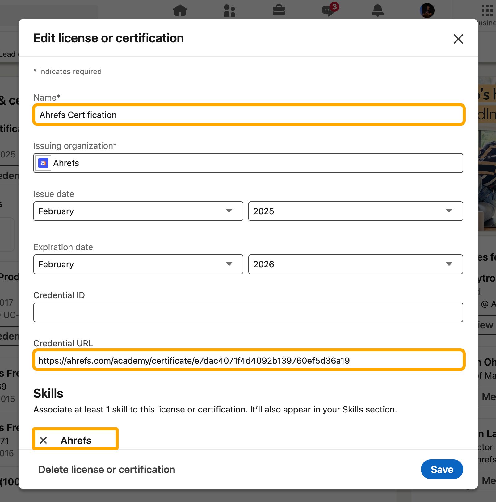 Ahrefs Certification LinkedIn