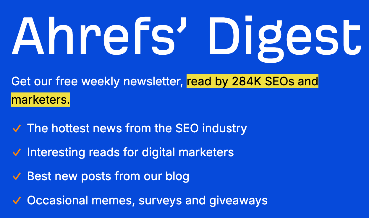 Le résumé d'Ahrefs