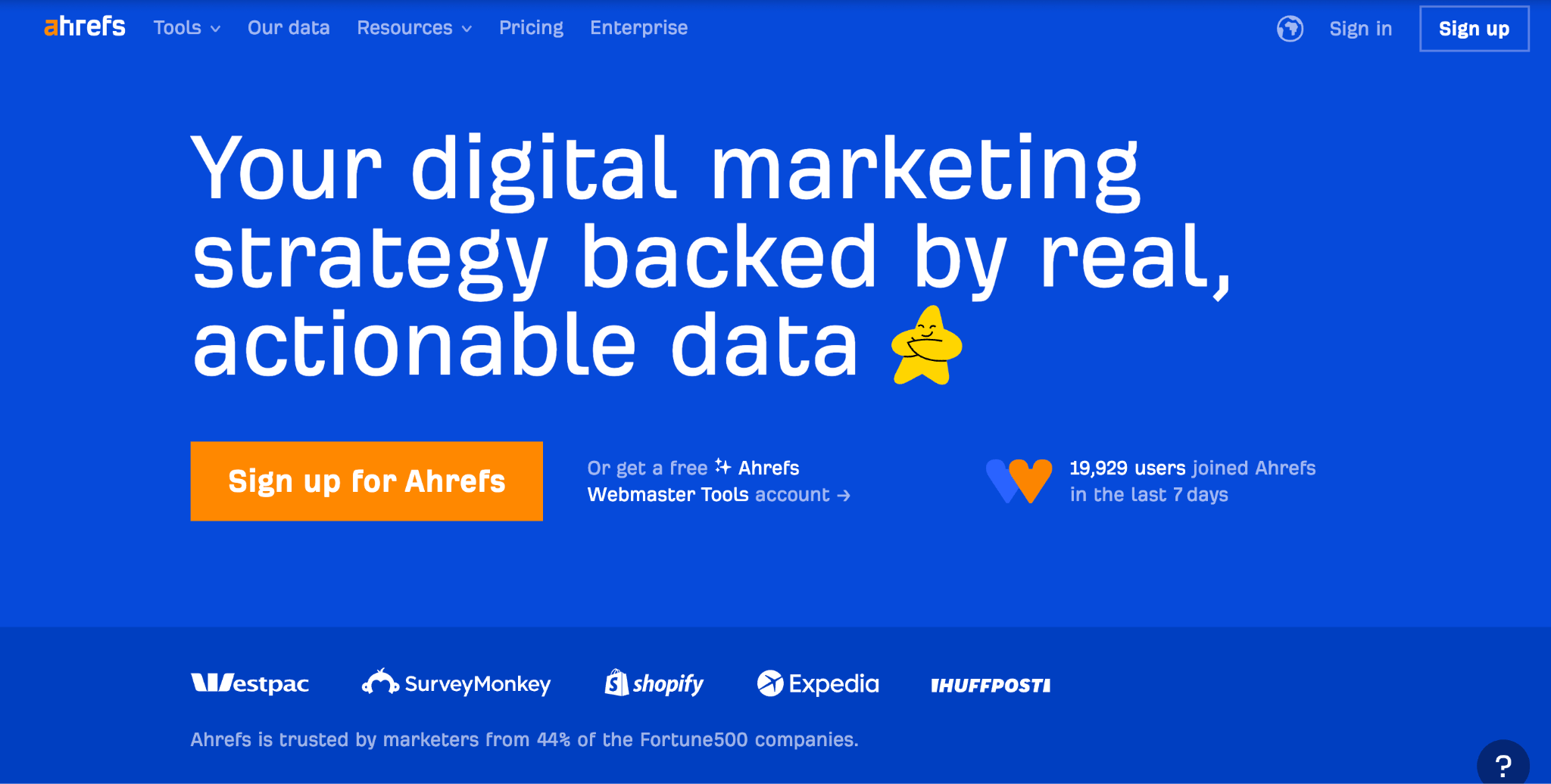 Ahrefs' website. 